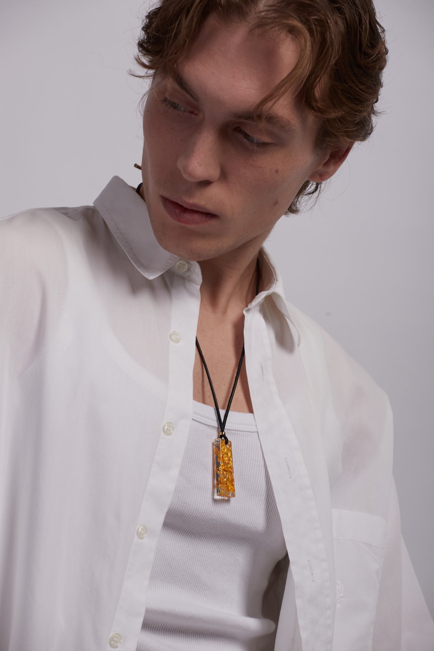 Pure Gold 24kt Amulet with Raw Diamonds